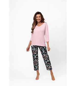 Розова дамска памучна пижама Marisal снимка