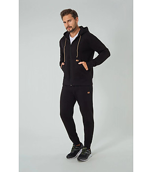 Черен мъжки памучен суитшърт Darwin снимка