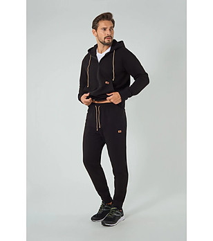 Черно памучно мъжко спортно долнище Darwin снимка