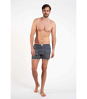 Памучни мъжки боксерки в цвят графит с копчета Lars снимка