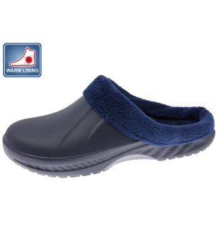 Мъжко сабо в тъмносин цвят с топла подплата снимка