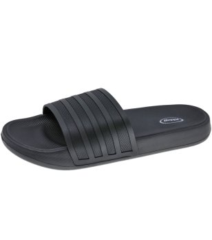 Черни мъжки чехли с една лента и анатомична стелка снимка