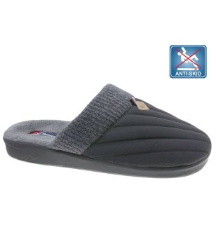 Мъжки черни домашни чехли с противоплъзгаща подметка снимка