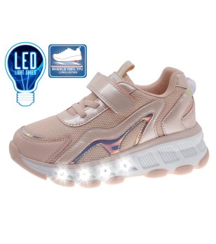 Розови маратонки с колелца и LED светлина снимка