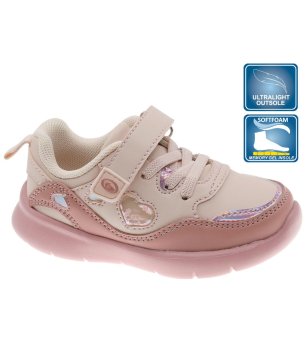 Бебешки розови маратонки с велкро снимка