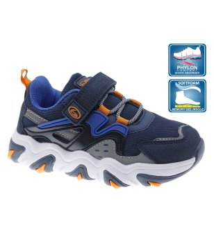 Тъмносини маратонки с велкро и еластична връзка снимка