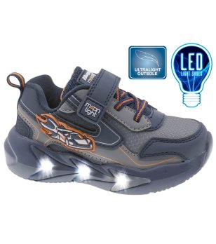 Тъмносини маратонки със светлини и велкро снимка