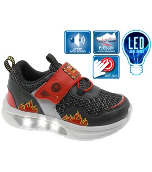 Черни детски маратонки с LED подметка снимка