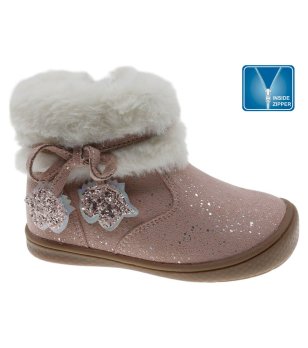 Розови бебешки боти с пух снимка