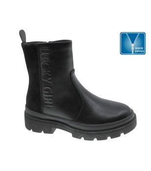 Черни юношески боти с вътрешен цип снимка