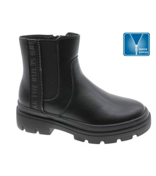 Черни юношески боти с вътрешен цип снимка