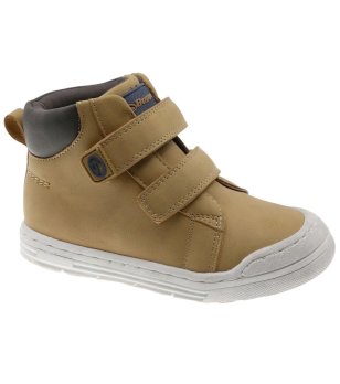 Бебешки боти в цвят камел с велкро и неплъзгаща подметка снимка