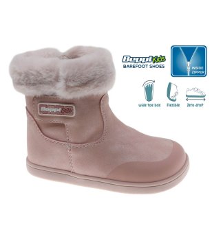 Розови бебешки боти с цип за широко стъпало снимка