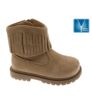 Детски боти в цвят камел с вътрешен цип снимка