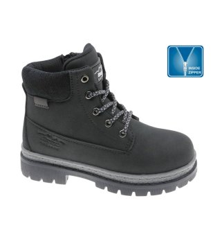 Черни юношески боти със страничен цип снимка