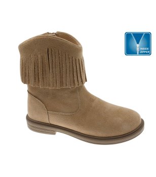 Юношески боти в цвят камел с вътрешен цип снимка