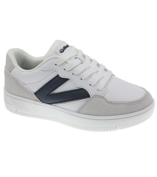 Бели юношески сникърси с тъмносини детайли снимка