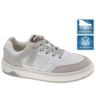 Бели сникърси с връзки и подсилена предна част снимка