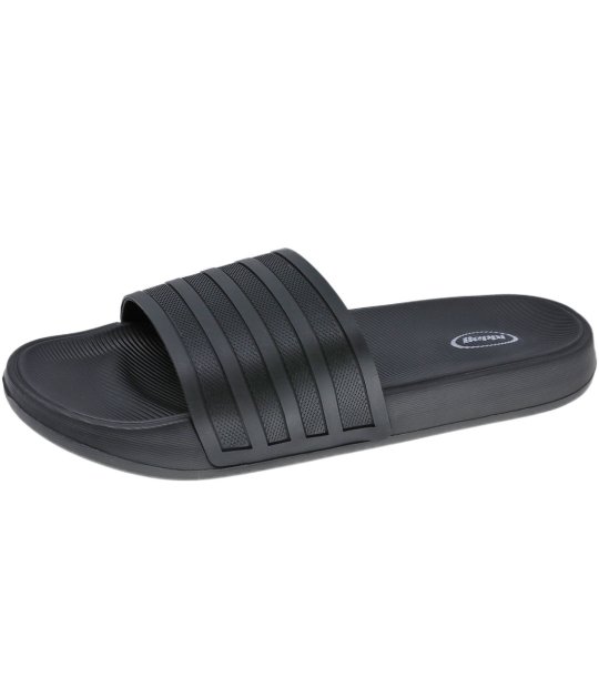 Черни мъжки чехли с една лента и анатомична стелка снимка