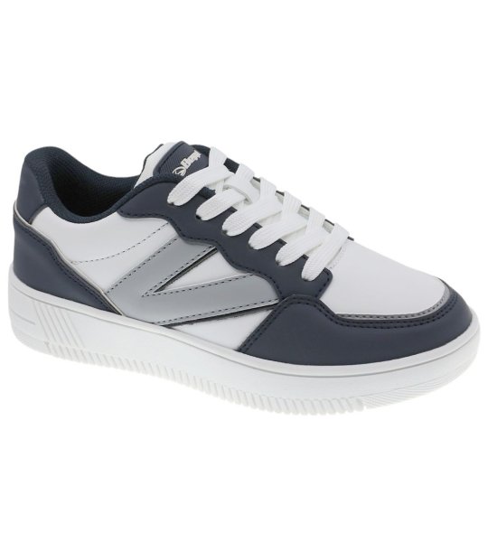 Тийнейджърски ежедневни сникърси в тъмносиньо и бяло с връзки снимка