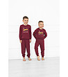 Момчешка памучна пижама в бордо с щампа Gordo-1 снимка