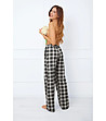 Памучно карирано долнище на пижама в черно и бяло Klara-1 снимка