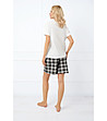 Памучно късо карирано долнище на пижама в черно и бяло Klara-2 снимка