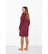 Памучна нощница в цвят бордо с дълъг ръкав Gordo-1 снимка
