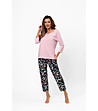 Розова дамска памучна пижама Marisal-2 снимка