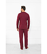 Мъжка памучна пижама Gordo в цвят бордо с джобове-1 снимка