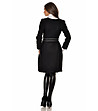 Черно дамско вълнено палто с декорация-1 снимка