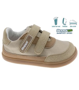 Бежови бебешки боси обувки с широка предна част снимка