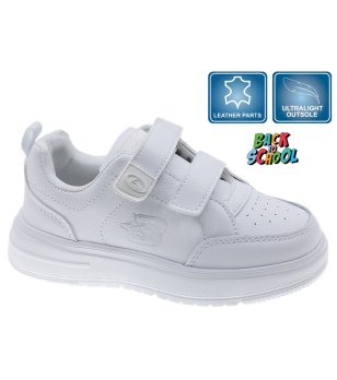 Бели сникърси с велкро и подсилена предна част снимка