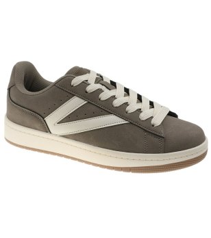 Дамски сиво-кафяви сникърси с връзки снимка