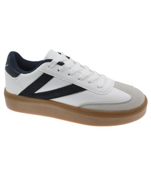 Ежедневни сникърси в бяло и тъмносиньо с връзки за тийнейджъри снимка