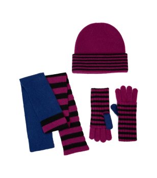 Зимен комплект във виолетово, черно и сапфирено синьо NISHA снимка