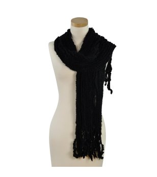 Черен шал с ресни Suzy снимка