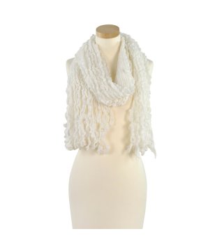 Бял шал с ресни Suzy снимка