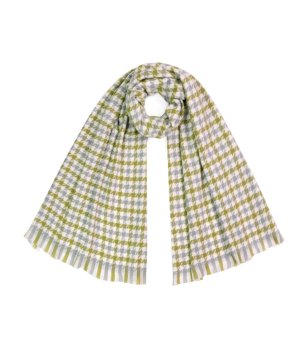 Кариран шал в лайм и сиво GILLAN снимка