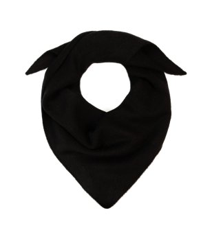 Черен триъгълен шал Medea с вълна снимка