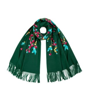 Зелен дълъг шал с ресни Sarabi снимка