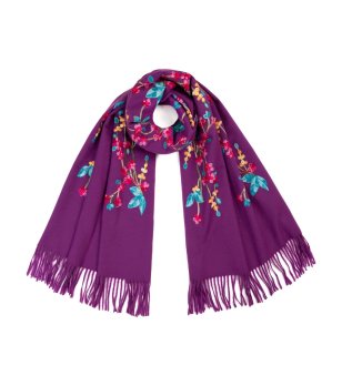 Шал в лилаво с флорален мотив Sarabi снимка
