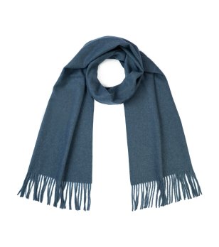 Син шал с ресни Hanky и с вълна снимка