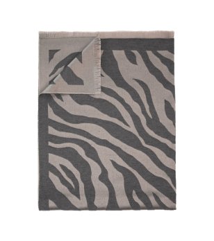 Сиво-бежов шал с животински мотив Allure снимка