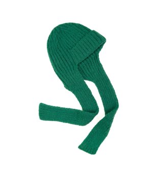 Шапка ушанка в цвят петрол с дълги ленти Watson снимка