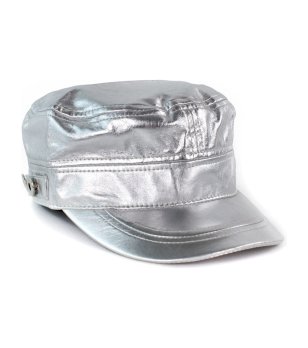 Сребриста дамска шапка с козирка снимка