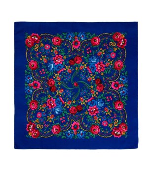Сапфирено син шал с фолклорни мотиви FOLKY MOOD снимка