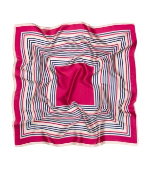 Сатенен шал в циклама и екрю STRIPES снимка