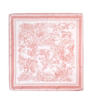 Шал в цвят кайсия и бяло с животински мотив SATIN WILDCAT снимка