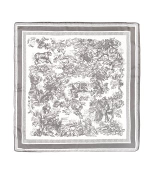 Шал в светлосив и бяло с животински мотив WILDCAT снимка